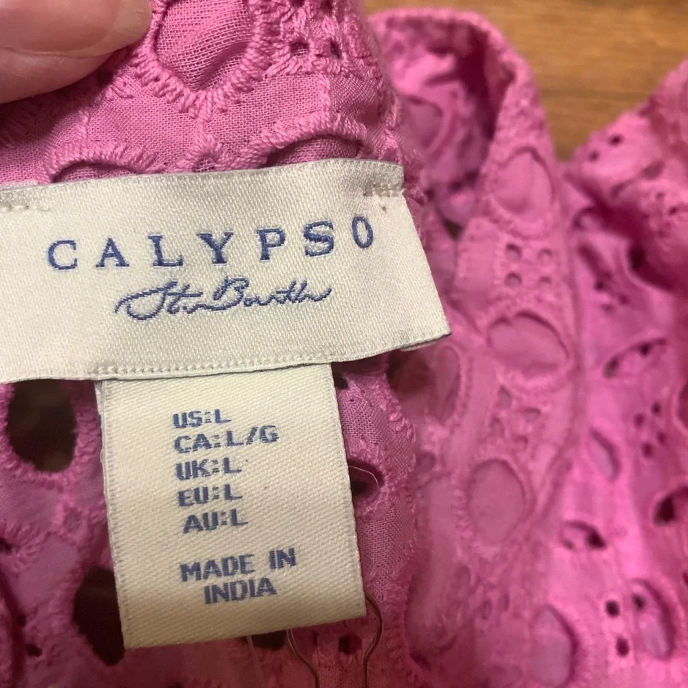 Women’s Calypso St Barth Rose Pink Top Size Large NWT